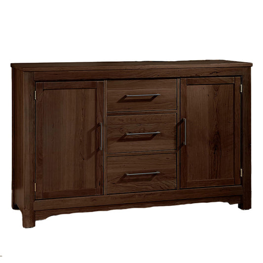 Crafted Cherry - Three Drawer Two Door Server - Dark Cherry