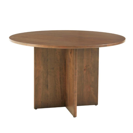 Crafted Cherry - 48" Round Dining Table With Wood Pedestal - Medium Cherry