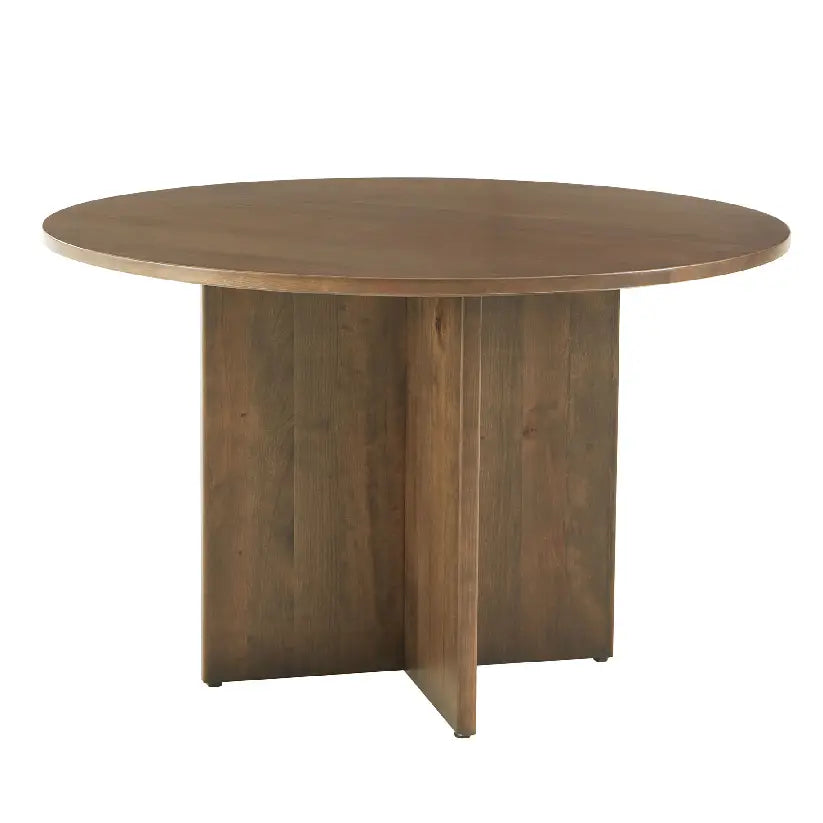 Crafted Cherry - 60" Round Dining Table With Wood Pedestal - Medium Cherry