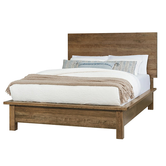 Crafted Cherry - Ben's King Plank Bed With Terrace Footboard - Medium Cherry