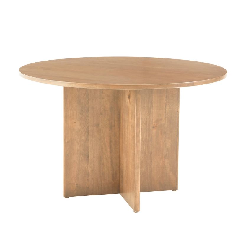 Crafted Cherry - 60" Round Dining Table With Wood Pedestal - Bleached Cherry