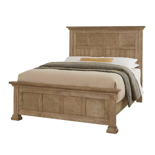 Carlisle - Queen Window Pane Bed With Window Pane Footboard - Warm Natural