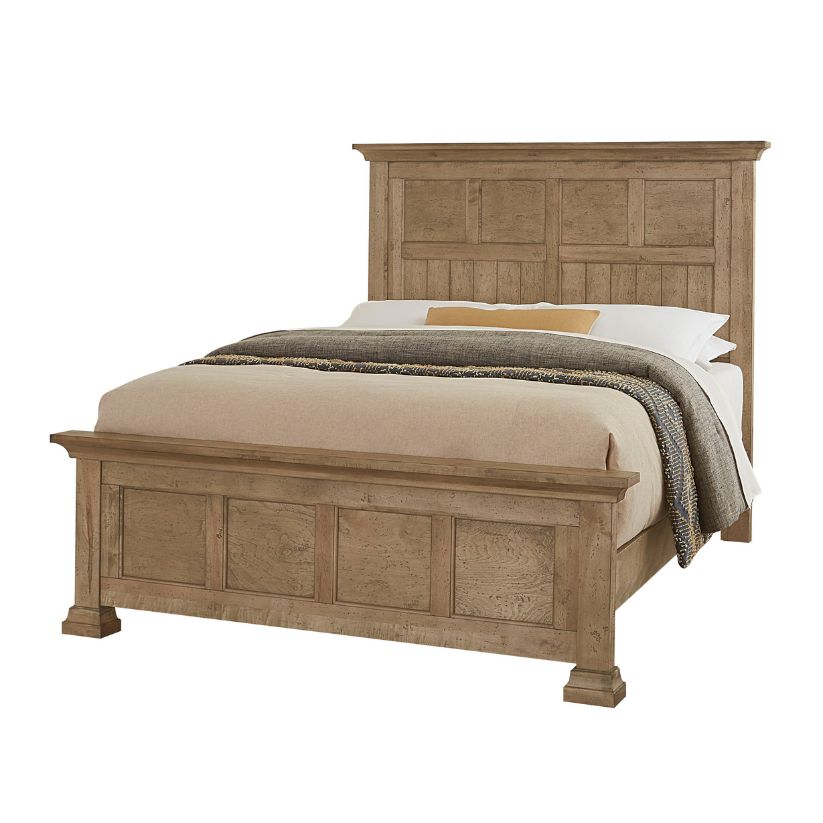 Carlisle - King Window Pane Bed With Window Pane Footboard - Warm Natural