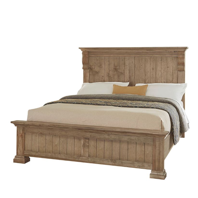 Carlisle - King Corbel Bed With Corbel Footboard - Warm Natural