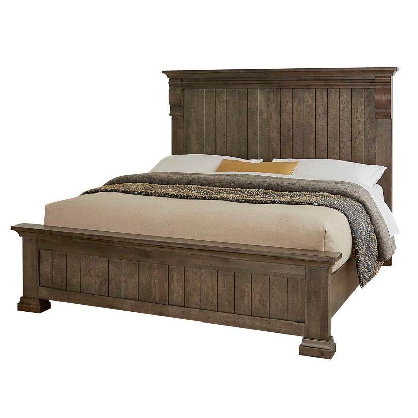 Carlisle - King Corbel Bed With Corbel Footboard - Dark Sable