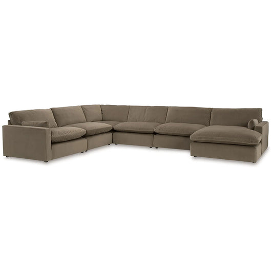 Sophie - Cocoa - 6-Piece Sectional With Raf Corner Chaise