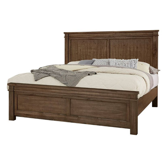 Cool Rustic - Queen Mansion Bed With Mansion Footboard - Mink