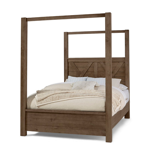 Cool Rustic - Queen Post Bed Without Canopy - Mink