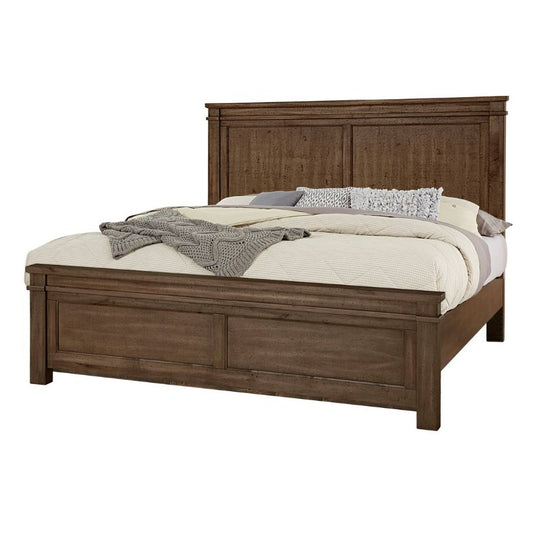 Cool Rustic - King Mansion Bed With Mansion Footboard - Mink