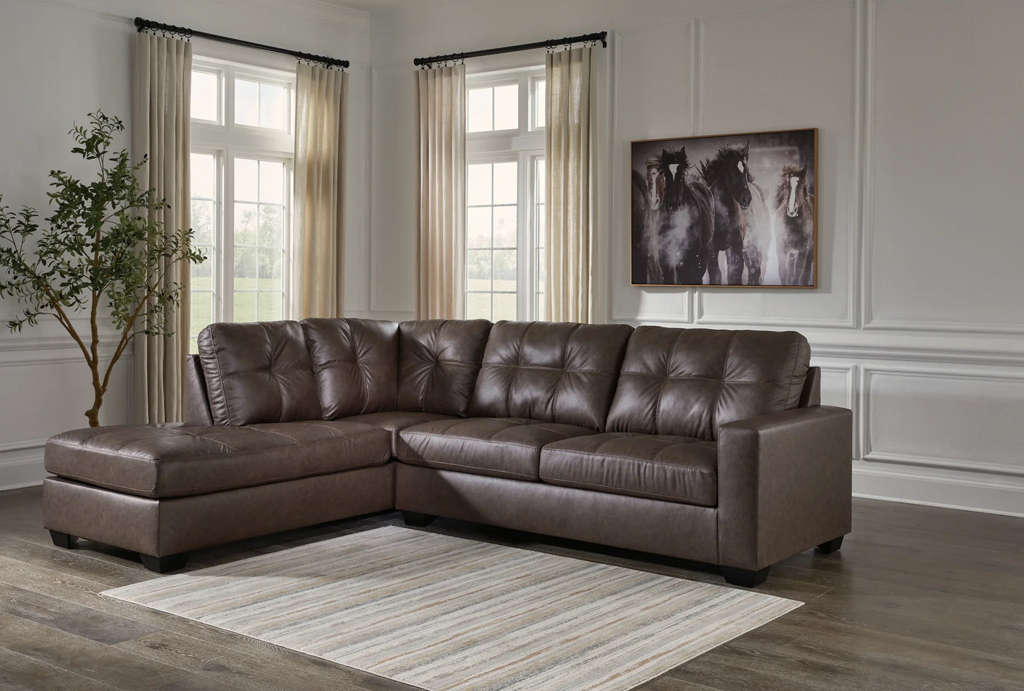 Barlin Mills - Umber - 2-Piece Sectional With Laf Corner Chaise