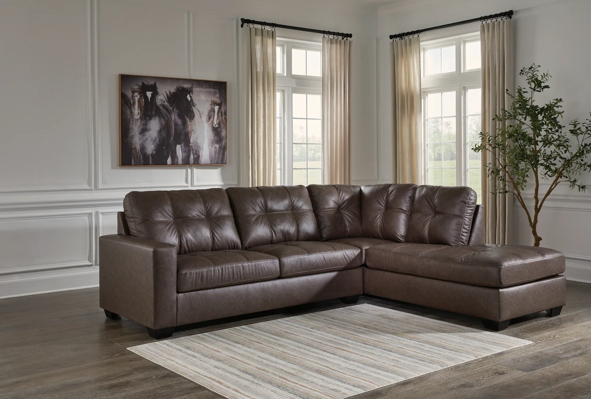 Barlin Mills - Umber - 2-Piece Sectional With Raf Corner Chaise