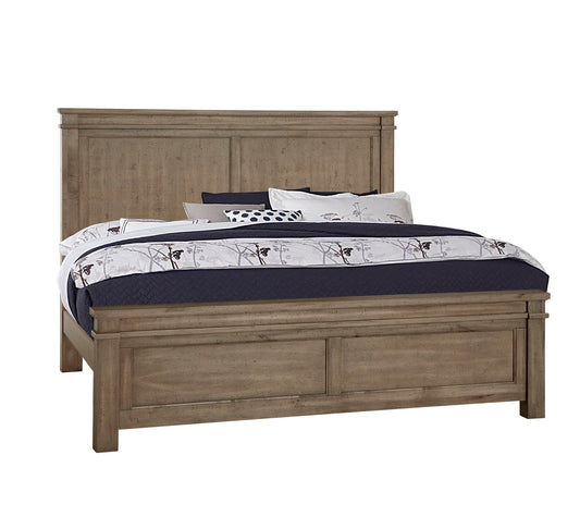 Cool Rustic - Queen Mansion Bed With Mansion Footboard - Stone Grey