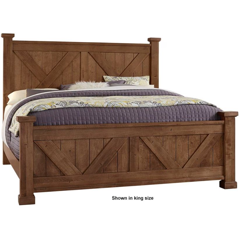 Cool Rustic - King X Bed With X Footboard - Amber