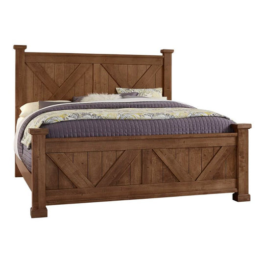 Cool Rustic - California King X Bed With X Footboard - Amber