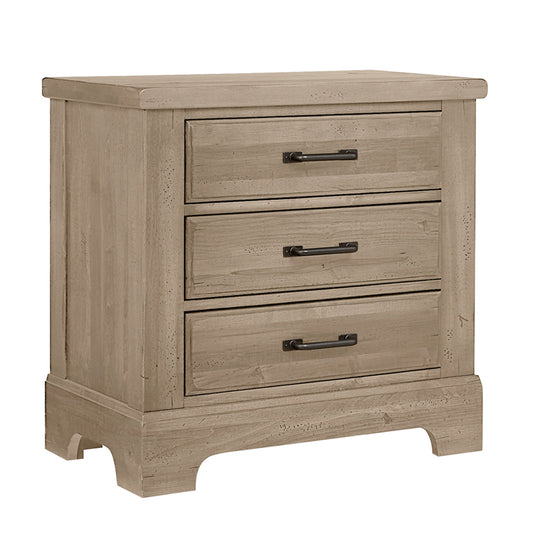 Cool Rustic - 3 Drawer Nightstand - Clear Maple