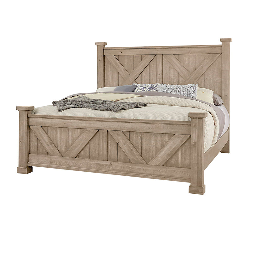 Cool Rustic - Queen X Bed With X footboard - Clear Maple