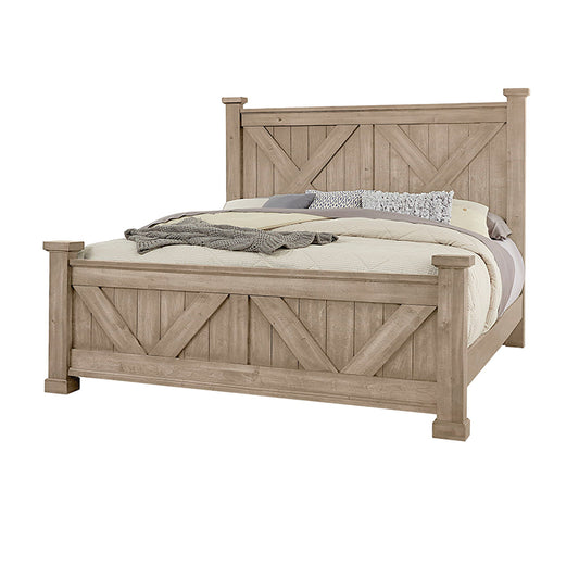 Cool Rustic - King X Bed With X footboard - Clear Maple