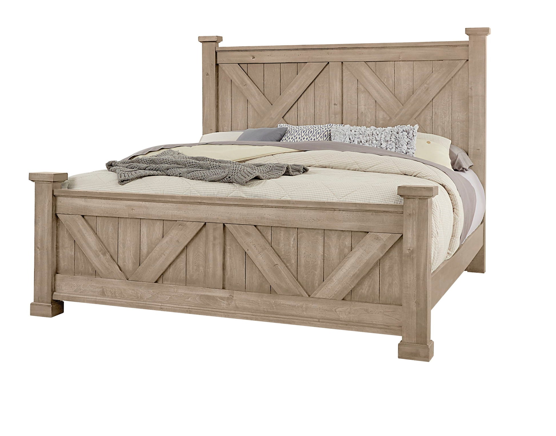Cool Rustic King X Bed With X footboard Clear Maple Furniture