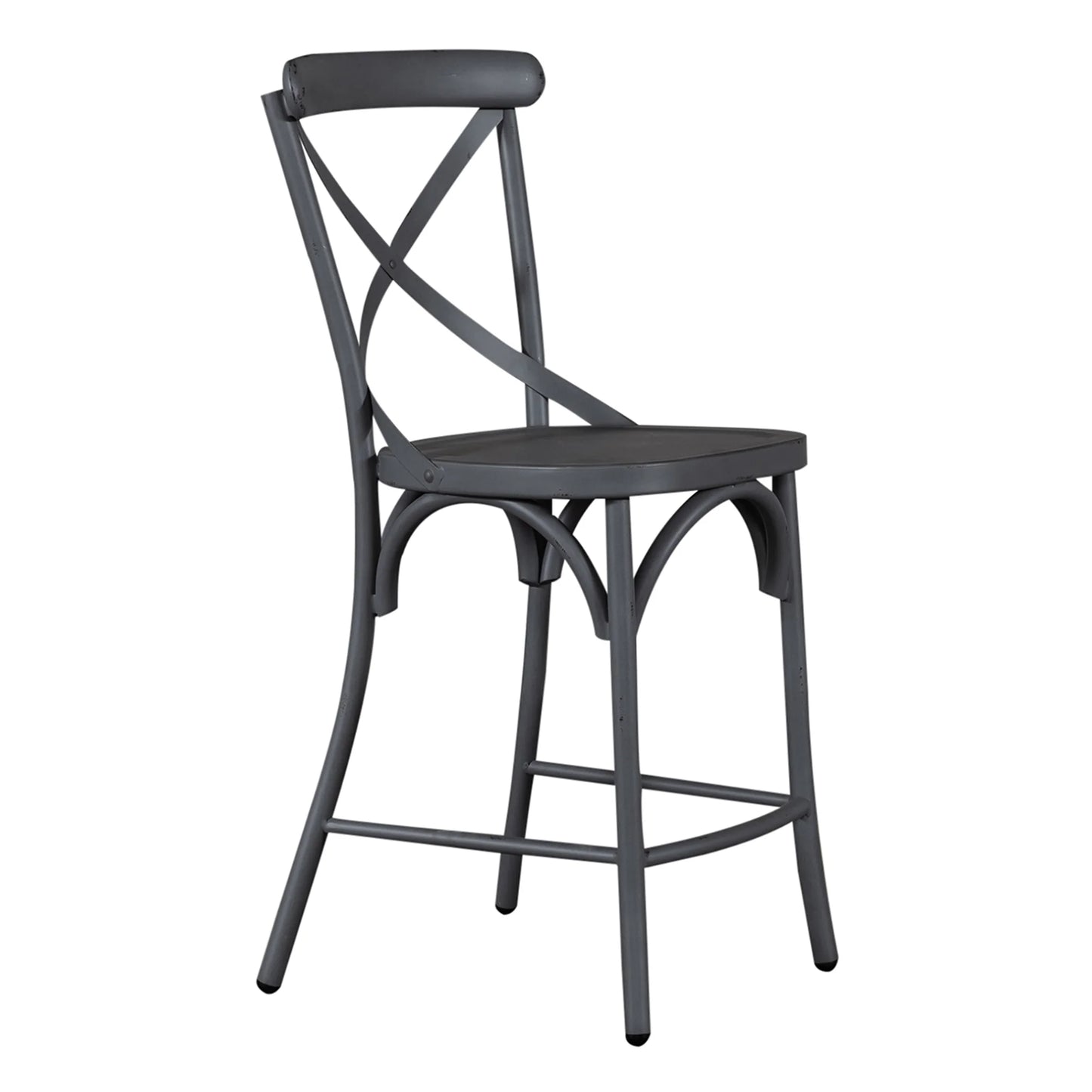 Vintage Series - X Back Counter Chair - Gray