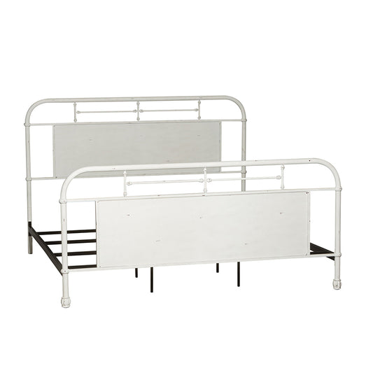 Vintage Series - King Metal Bed - Antique White