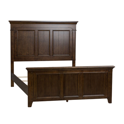 Saddlebrook - King Panel Bed - Dark Brown