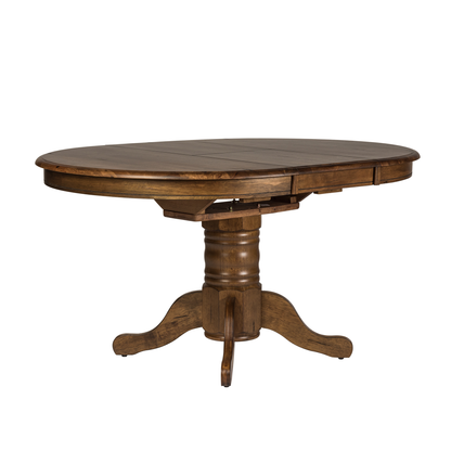 Carolina Crossing - 5 Piece Pedestal Table Set - Dark Brown