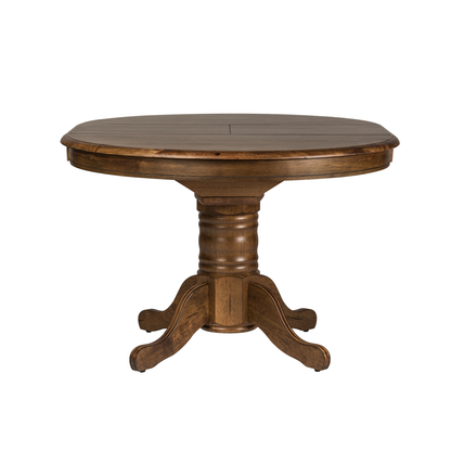 Carolina Crossing - 5 Piece Pedestal Table Set - Dark Brown