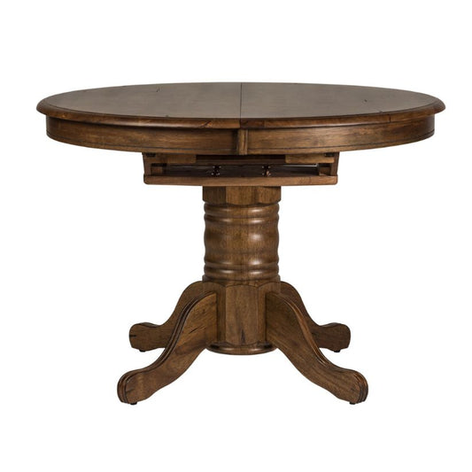 Carolina Crossing - Pedestal Table - Dark Brown