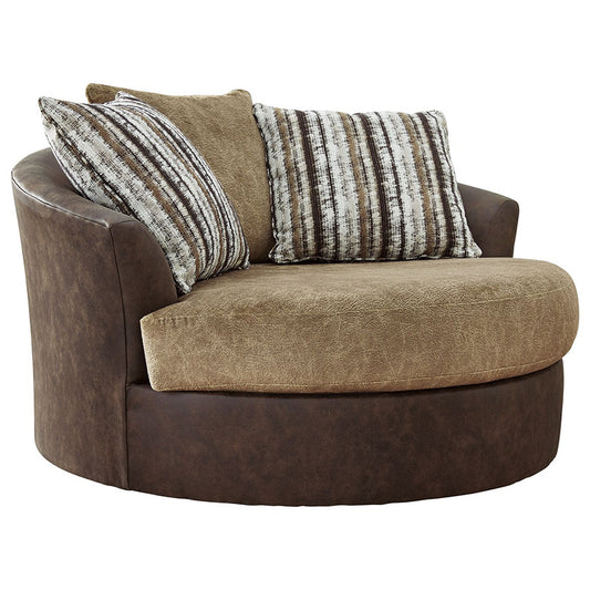 Alesbury - Chocolate - Oversized Swivel Accent Chair