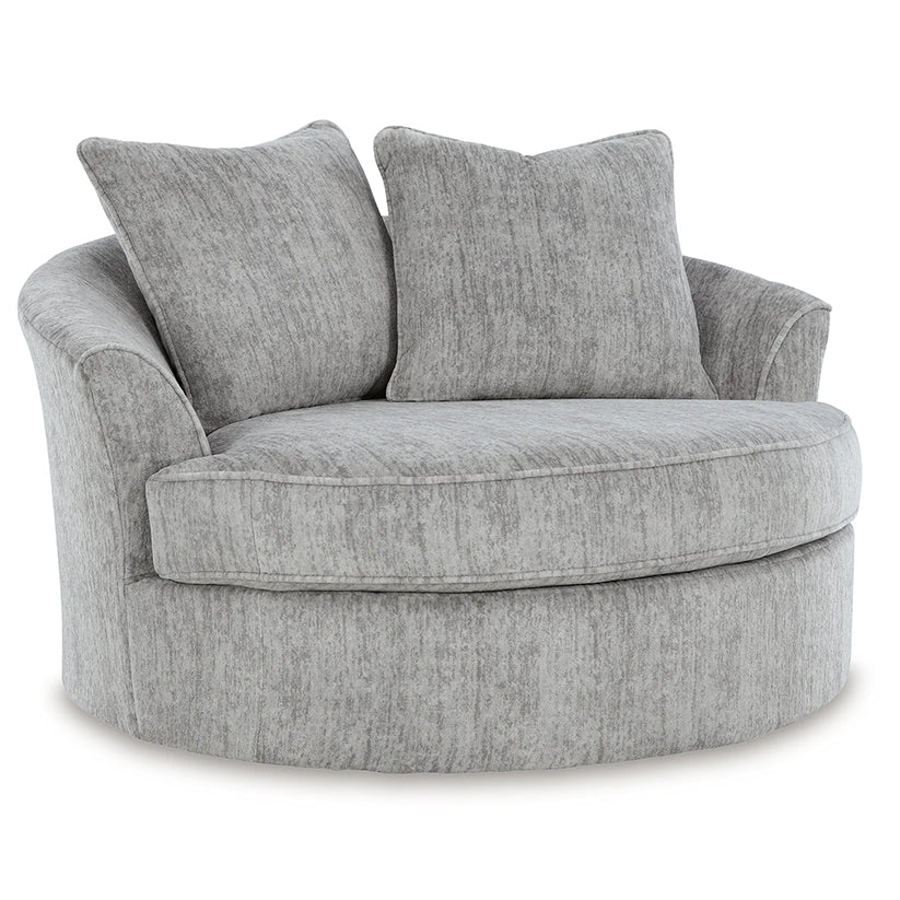 Pembrey - Pewter - Oversized Swivel Accent Chair