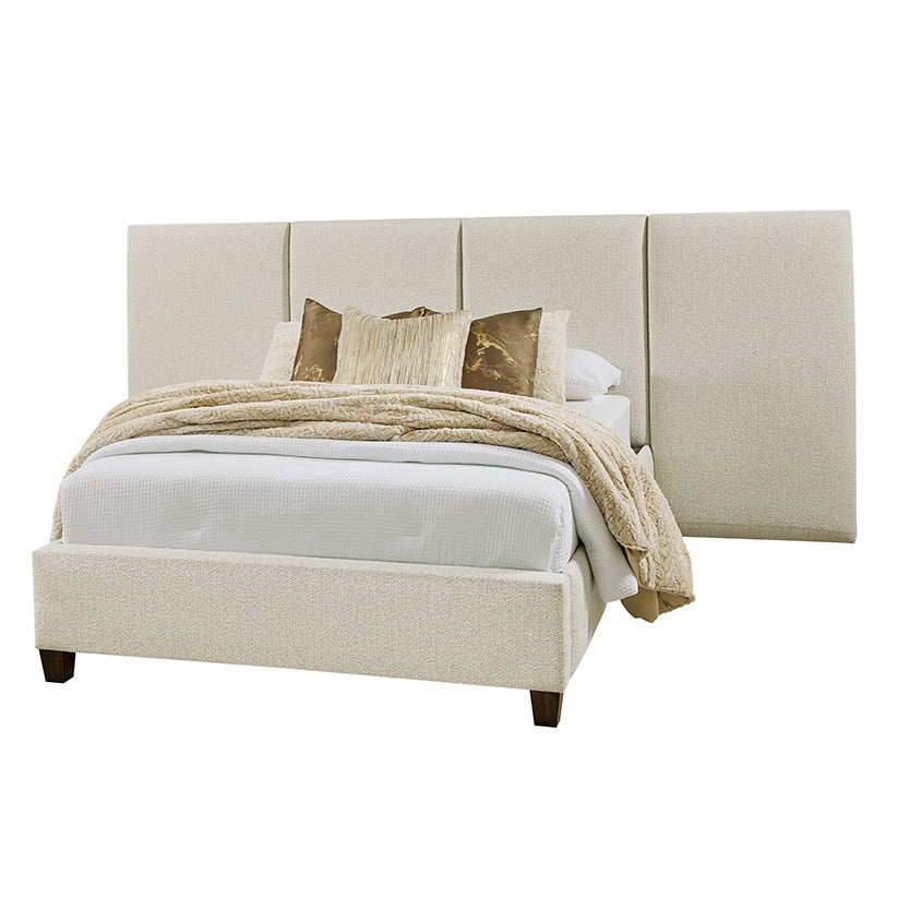 Joinery - Queen Upholstered Wall Bed - Labradoodle / Espresso Oak