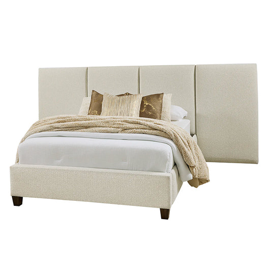 Joinery - Queen Upholstered Wall Bed - Labradoodle / Espresso Oak