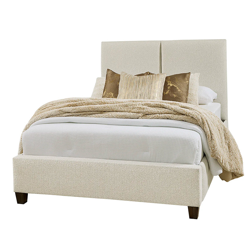 Joinery - Queen Upholstered Bed - Labradoodle / Espresso Oak