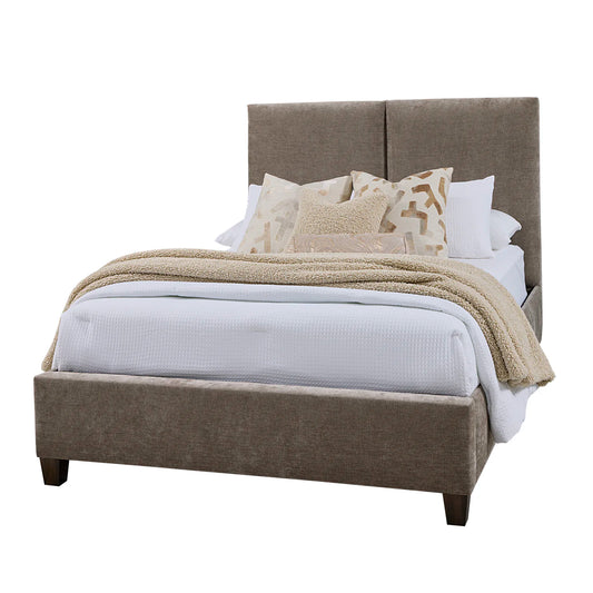 Joinery - Queen Upholstered Bed - Brindle Gray / Natural Oak