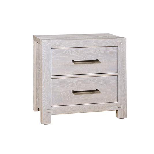 Joinery - 2 Drawer Nightstand - Washed White Oak