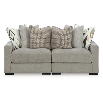 Aslan Court - Pebble - 2-Piece Loveseat Sectional