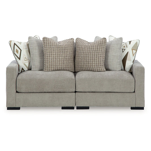 Aslan Court - Pebble - 2-Piece Loveseat Sectional