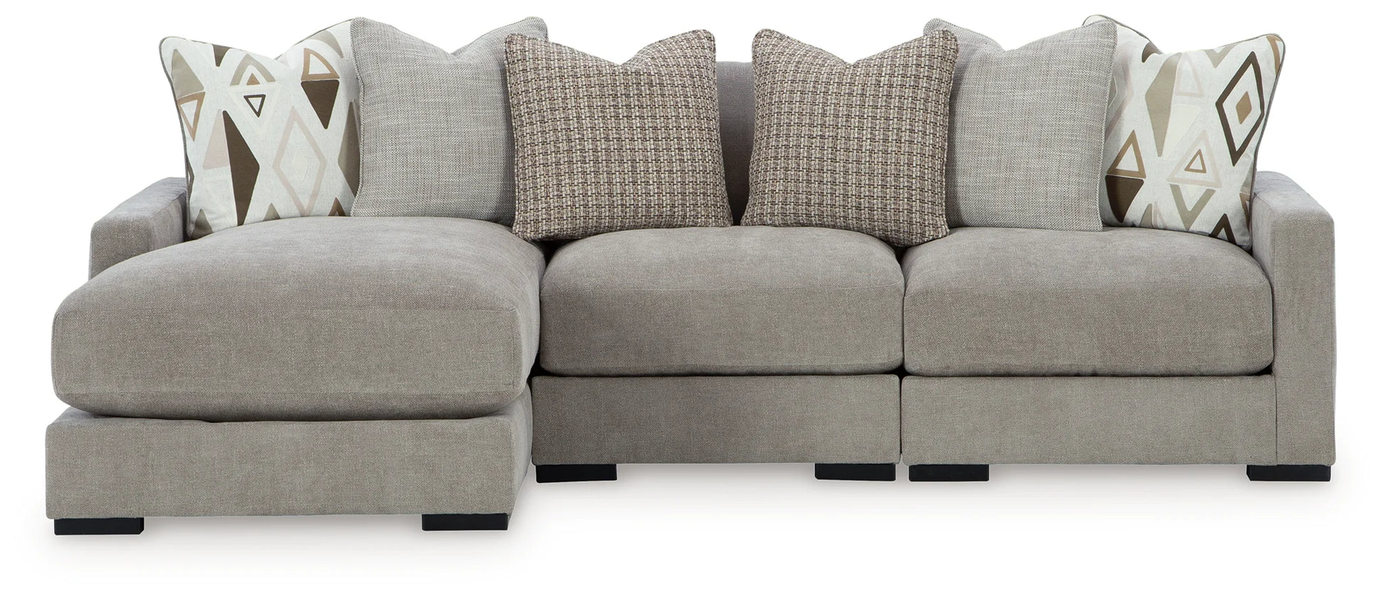 Aslan Court - Pebble - 3-Piece Sofa Sectional With Laf Corner Chaise