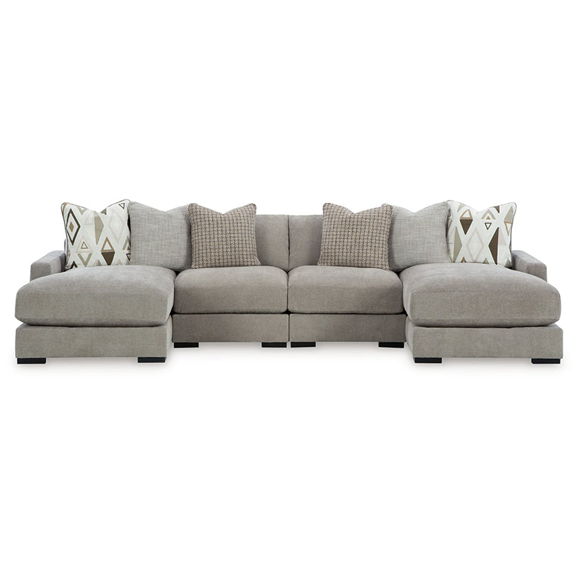 Aslan Court - Pebble - 4-Piece Sofa Pit Sectional