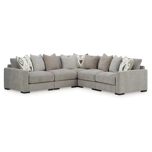 Aslan Court - Pebble - 5-Piece Sectional