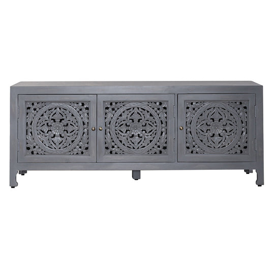 Marisol - 65" 3 Door Accent TV Stand - Washed Gray