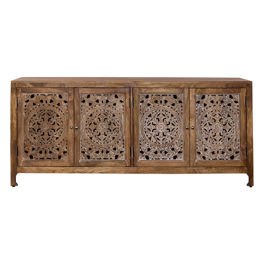 Marisol - 74" 4 Door Accent TV Stand - Light Brown