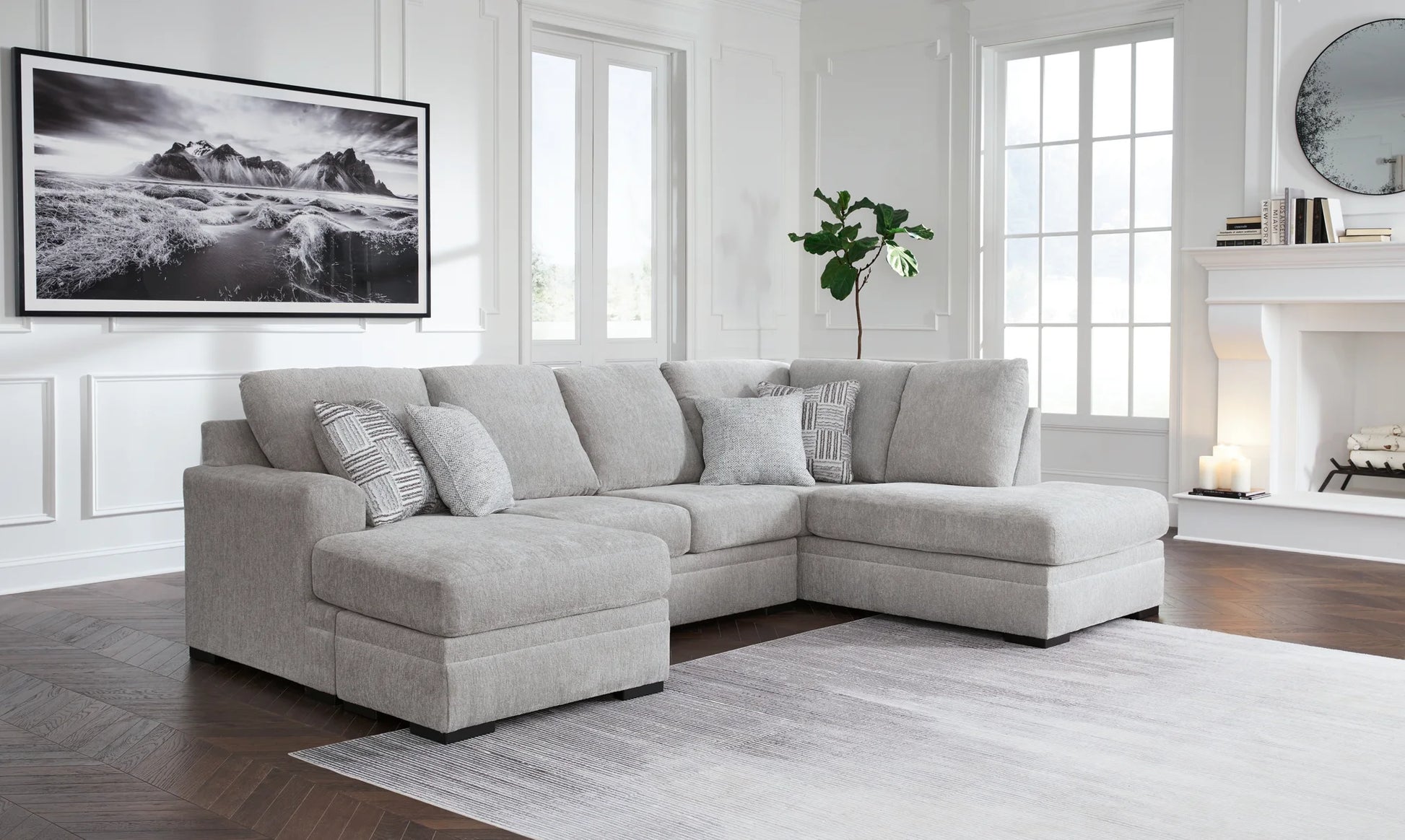 Gabyleigh - Nickel - 2-Piece Sectional With Laf Chaise