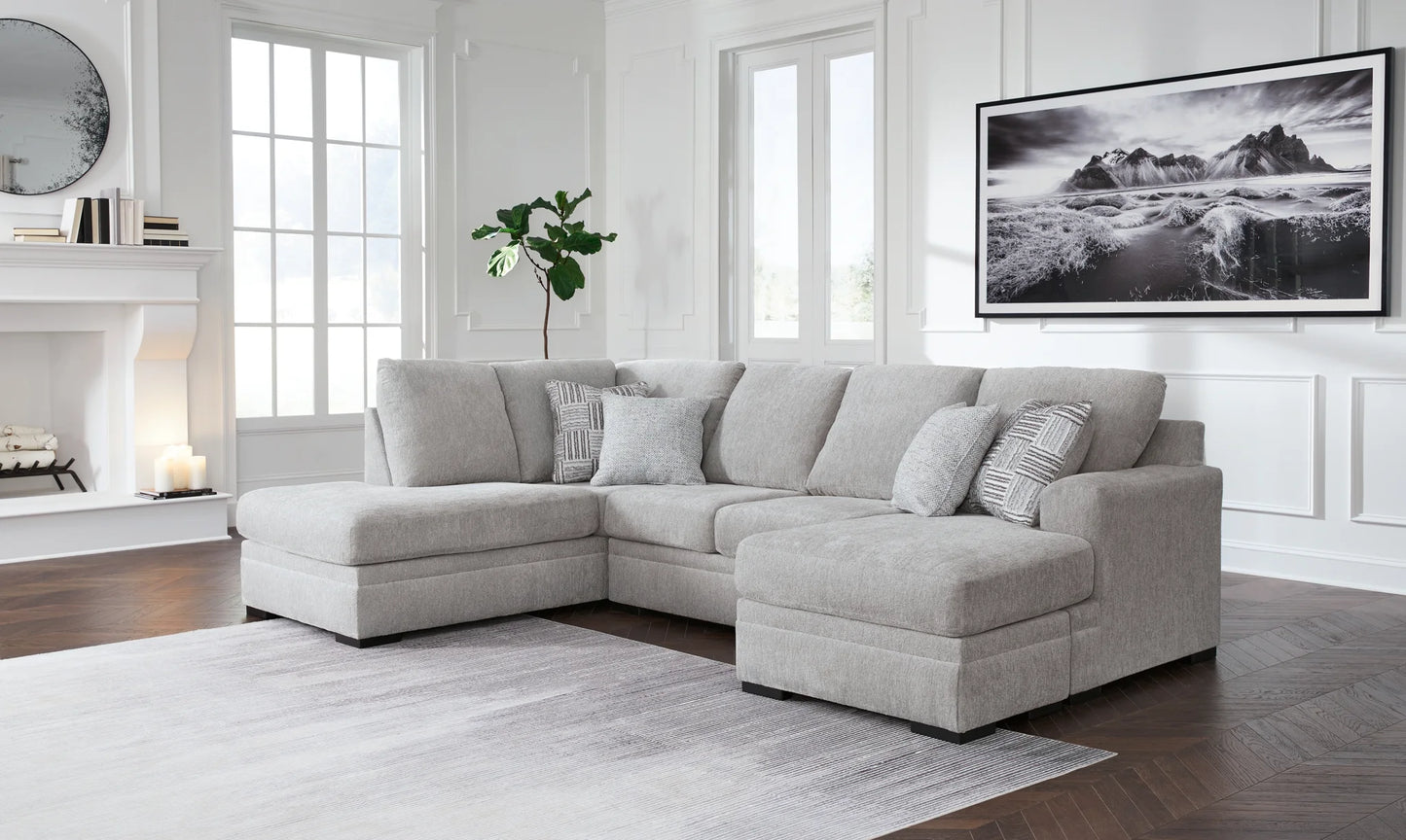 Gabyleigh - Nickel - 2-Piece Sectional With Raf Chaise