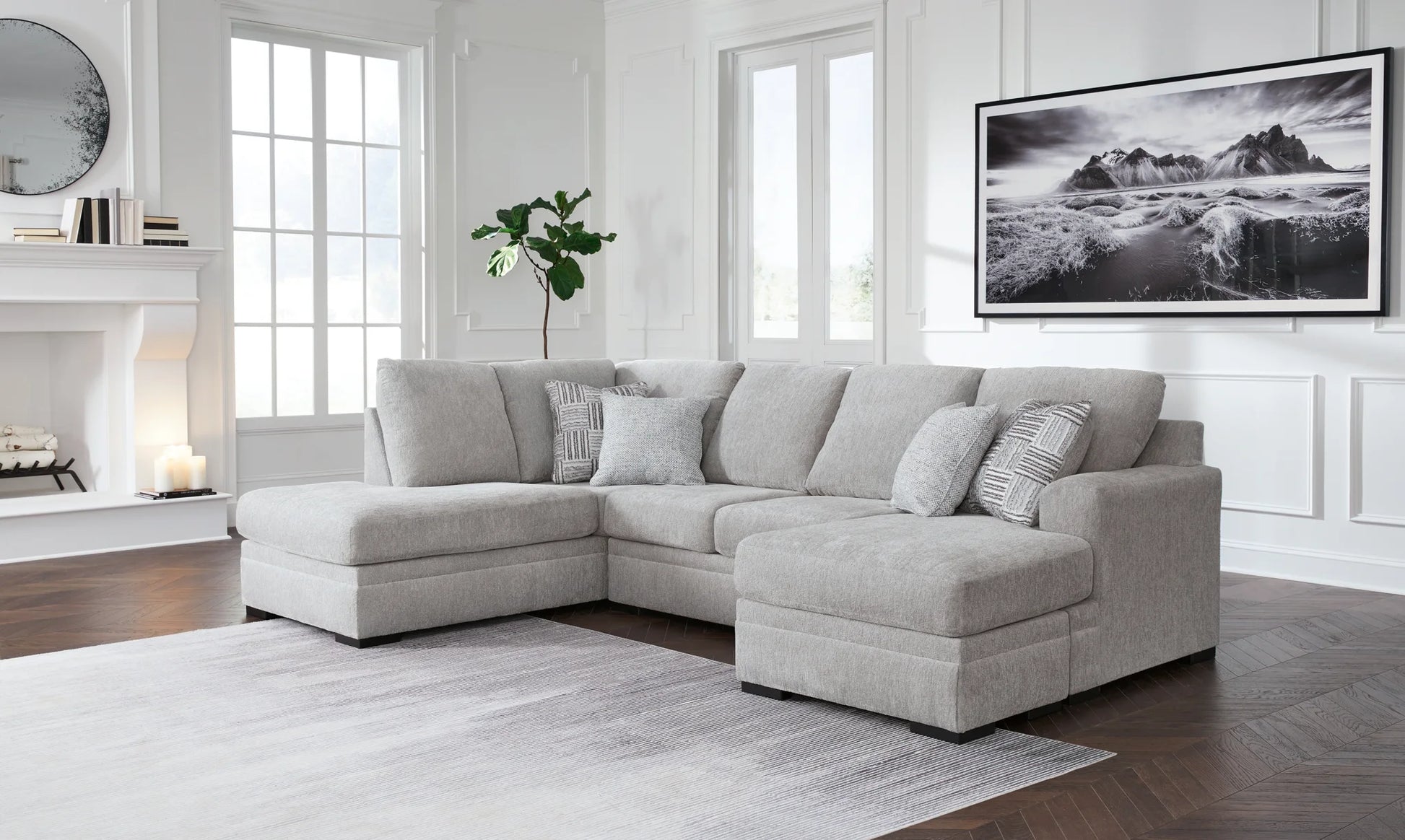 Gabyleigh - Nickel - 2-Piece Sectional With Raf Chaise