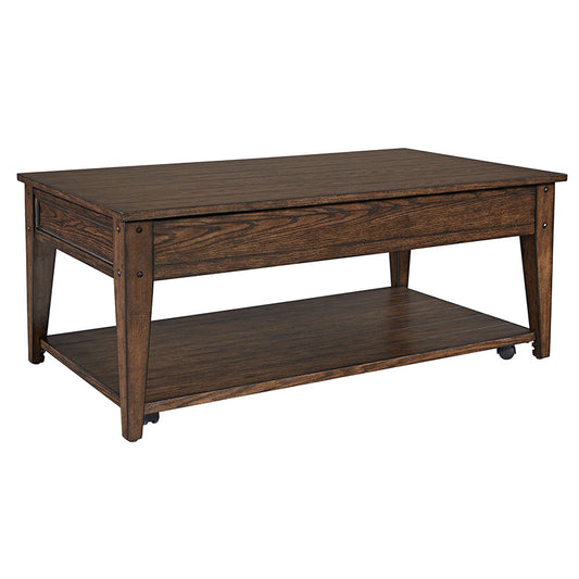 Lake House - Lift Top Cocktail Table - Rustic Brown