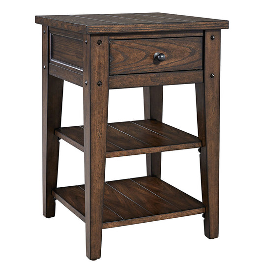 Lake House - Chair Side Table - Rustic Brown