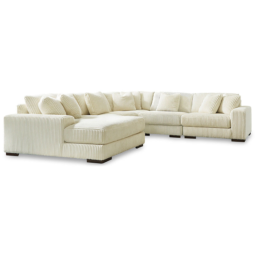 Lindyn - Ivory - Left Arm Facing Corner Chaise 5 Pc Sectional