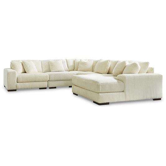 Lindyn - Ivory - Right Arm Facing Corner Chaise 5 Pc Sectional