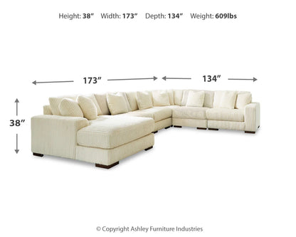 Lindyn - Ivory - 6-Piece Sectional With LAF Corner Chaise